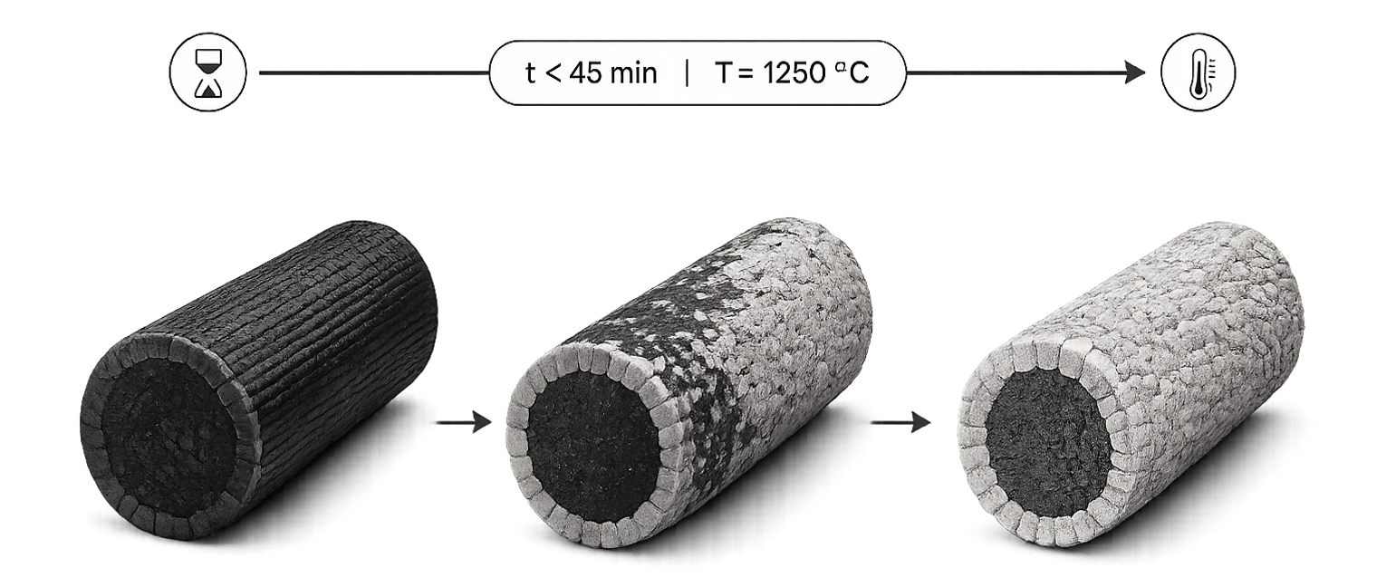 Three-step MAXCarbon synthesis: carbon fiber converted to Ti₃SiC₂ MAX-phase hybrid at 1,250 °C in under 45 minutes